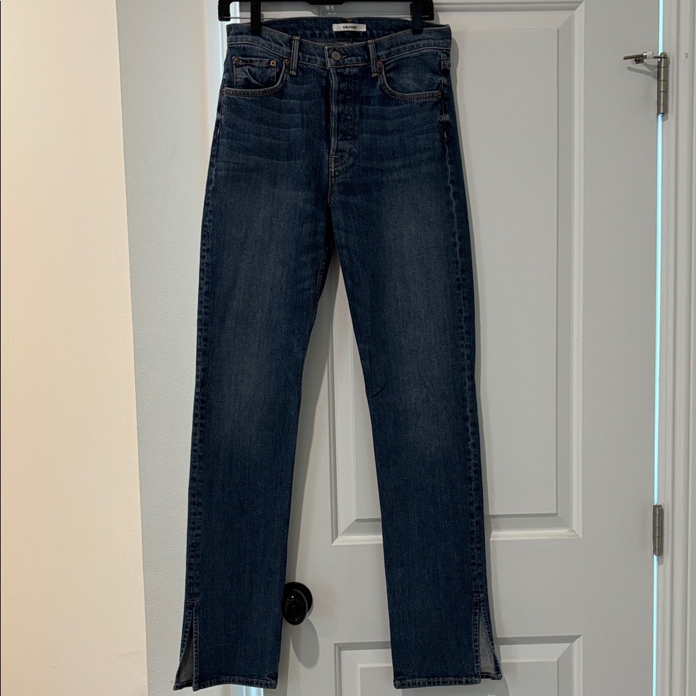 GRLFRND Dark Blue Straight Leg Jeans